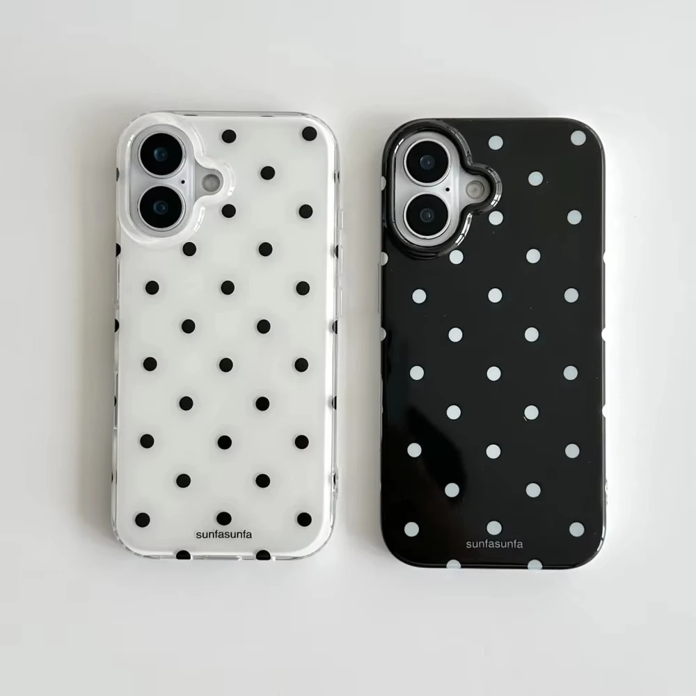 Y2K Phone Accessories - Coque de téléphone minimaliste à pois