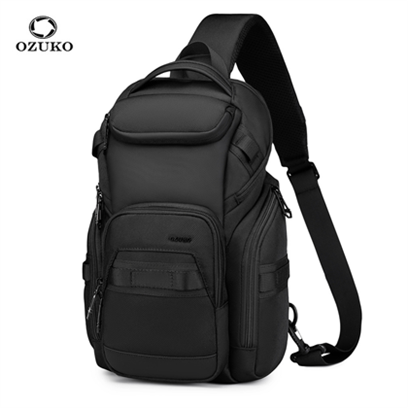 Phone Accessories Business - OZUKO-Sac de poitrine multifonctionnel pour hommes,