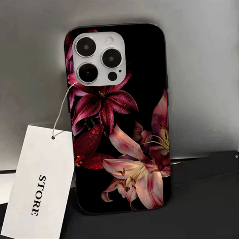 Phone Accessories Red - Coque de téléphone élégante fleur de