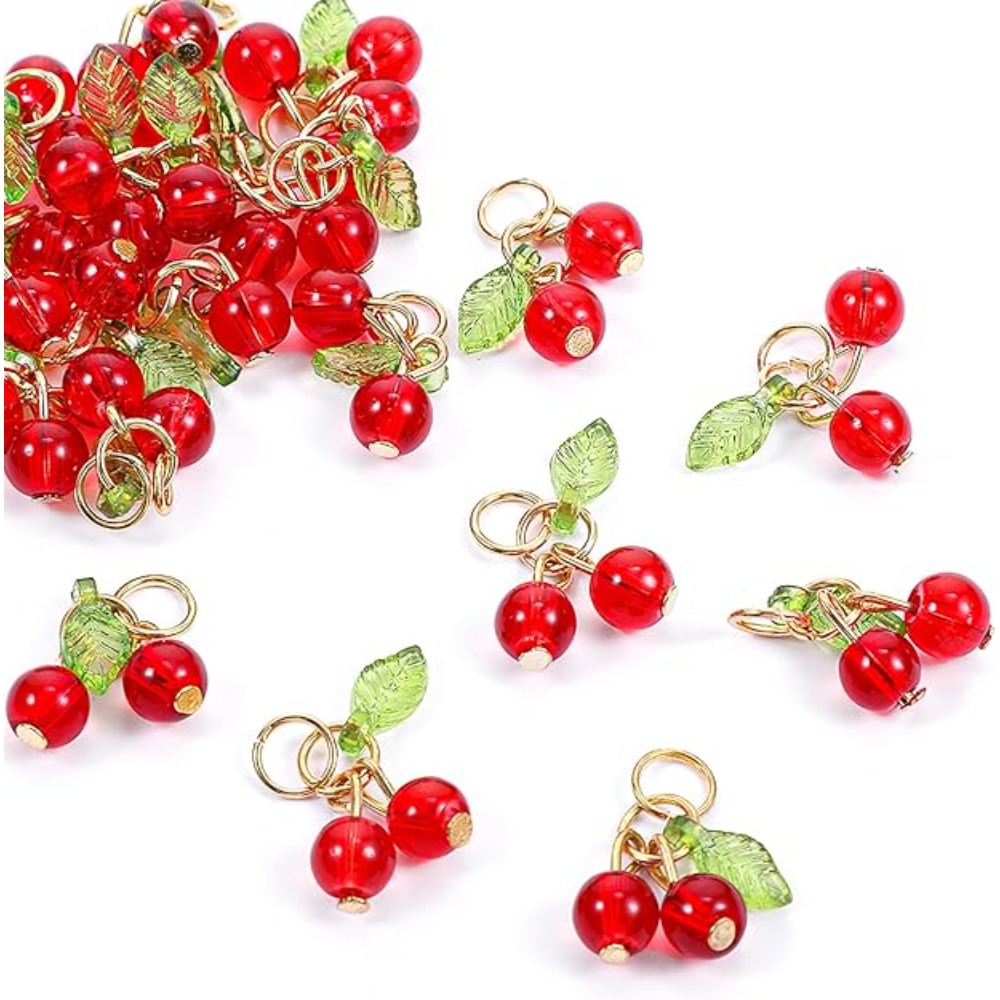 Phone Accessories Red - 10/30/50PCS Pendentif À Breloque Cerise Rouge