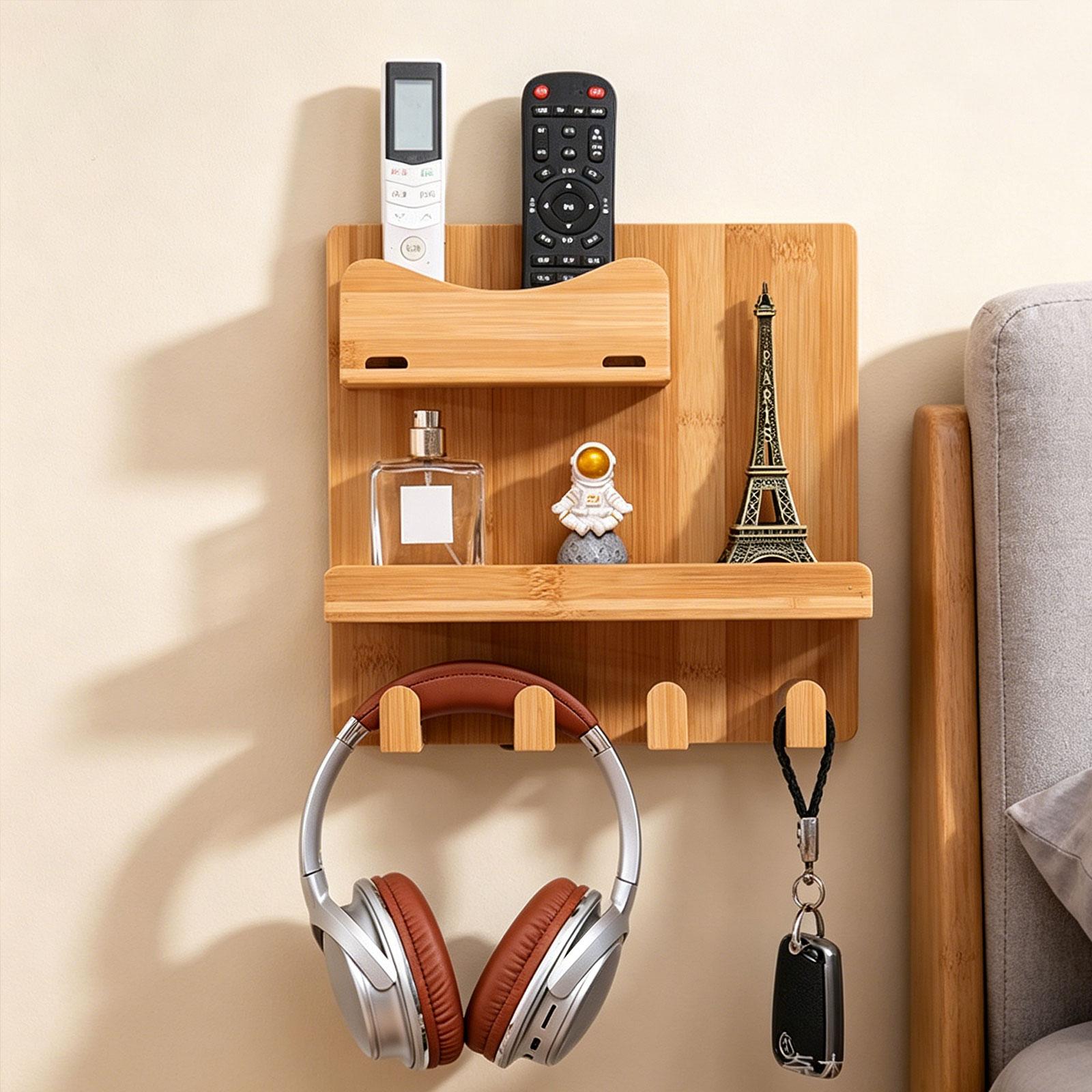 Phone Accessories Europe - Organisateur mural de chevet en bois